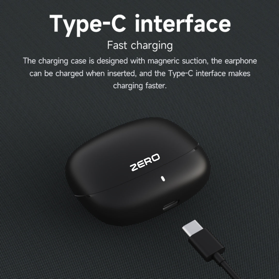 Zero Buds X1 Bass Boosted Earbuds - Black