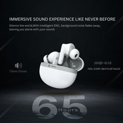 Zero Buds X2 Bass Boosted Earbuds - White