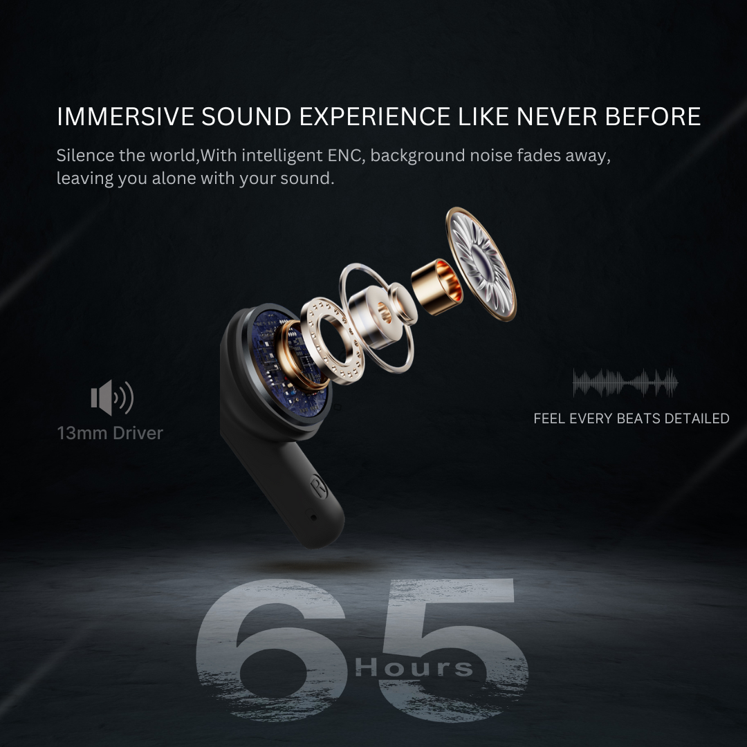 Zero Buds X2 Bass Boosted Earbuds - Black
