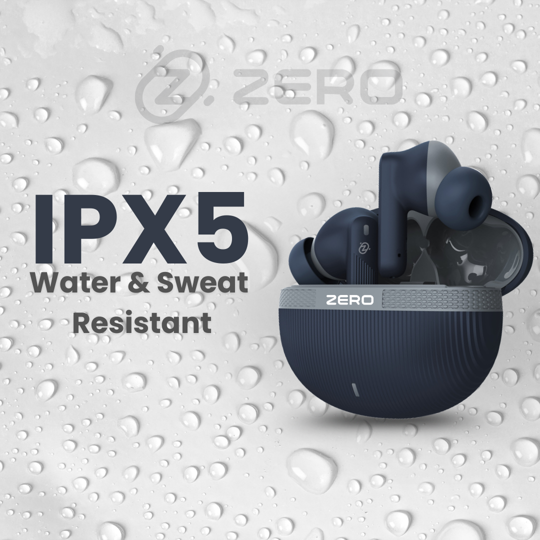Zero Buds X2 Bass Boosted Earbuds - Navy Blue